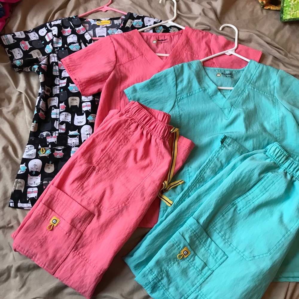 Matching WonderWink Scrub Tops and Cargo Bottoms